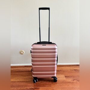 CALPAK Metallic Rose Carry-On Spinner Suitcase